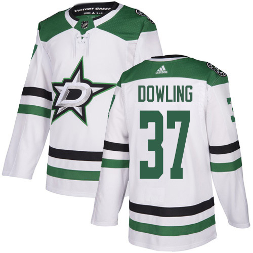 Adidas Men Dallas Stars #37 Justin Dowling White Road Authentic Stitched NHL Jersey